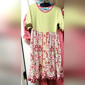 Matilda Jane Dress 8 Green And Pink Mixed
